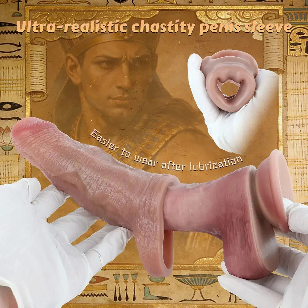 5.78in Real Skin Silicone Cock Sleeve Dildo Penis Sex Toy For Men Women