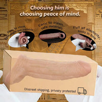 5.78in Real Skin Silicone Cock Sleeve Dildo Penis Sex Toy For Men Women