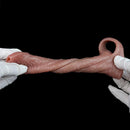 5.78in Real Skin Silicone Cock Sleeve Dildo Penis Sex Toy For Men Women