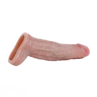 5.78in Real Skin Silicone Cock Sleeve Dildo Penis Sex Toy For Men Women