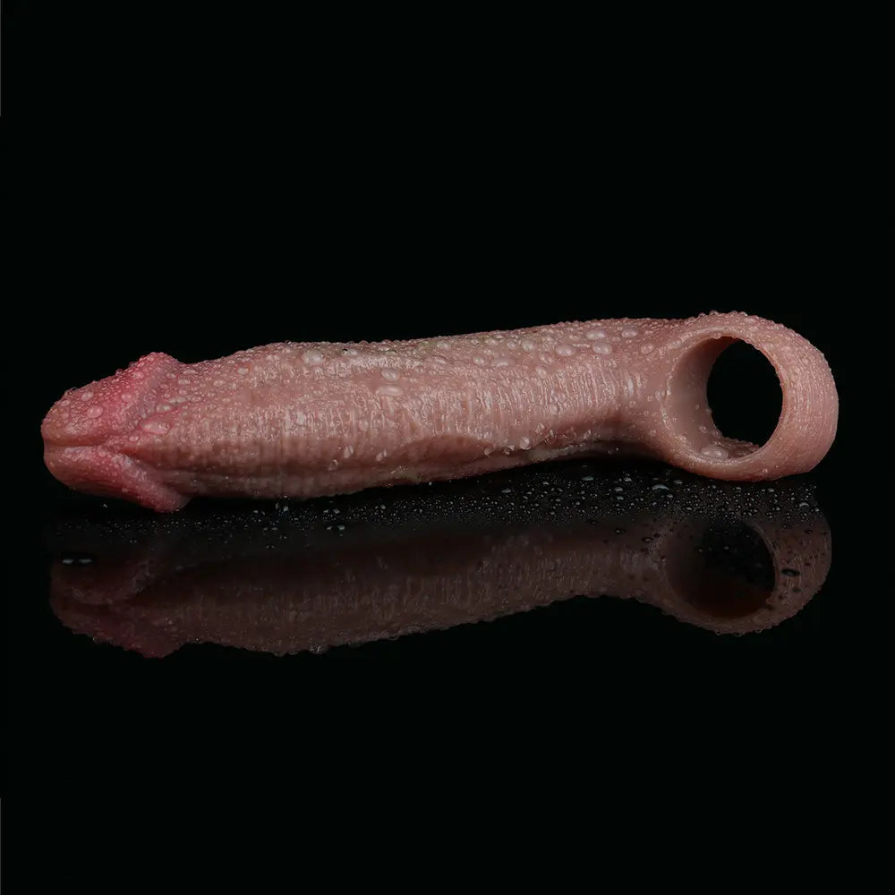 5.78in Realistic Feeling Silicone Soft Penis Sleeve Dildo For Enlargement Toy