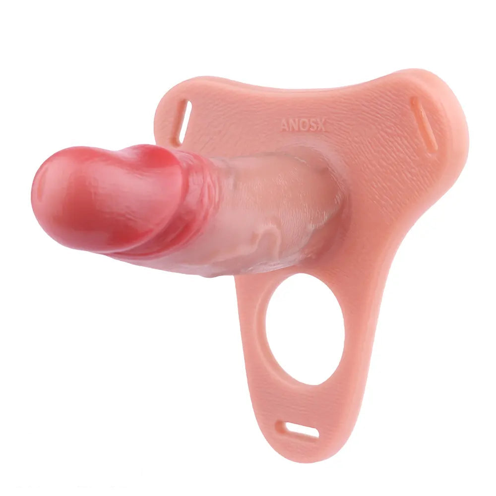 5.78in Strap on Realistic Hollow Silicone Cock Cage Dildo For Chastity Cock
