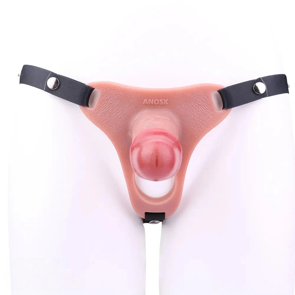 5.78in Strap on Realistic Hollow Silicone Cock Cage Dildo For Chastity Cock