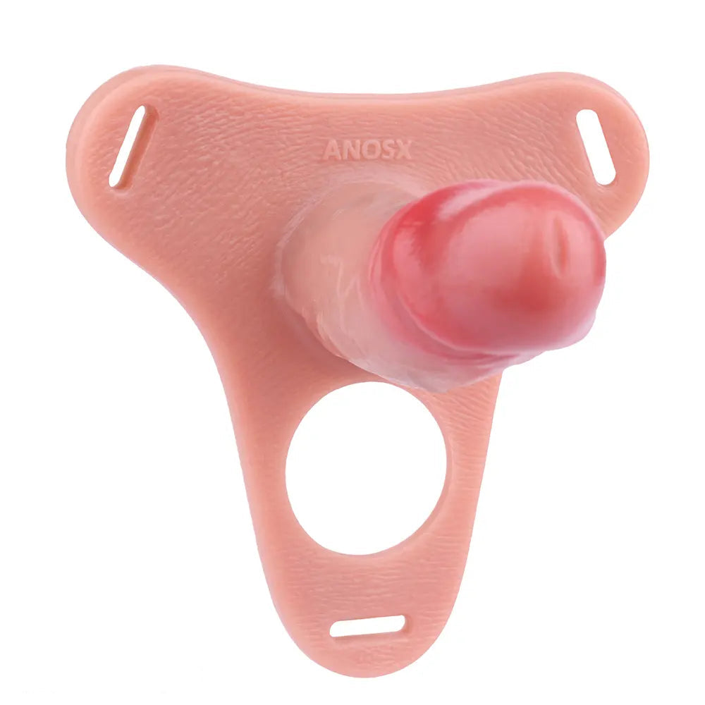 5.78in Strap on Realistic Hollow Silicone Cock Cage Dildo For Chastity Cock