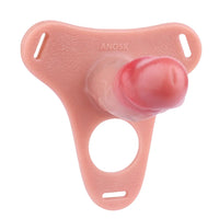 5.78in Strap on Realistic Hollow Silicone Cock Cage Dildo For Chastity Cock