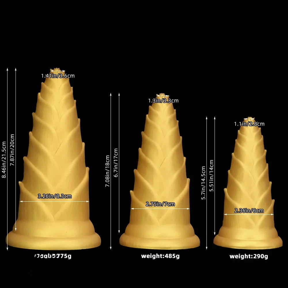 5.7in 7.08in 8.46in Bamboo Shoots Penis Anal Plug For Fisting Dildo Sex Toy