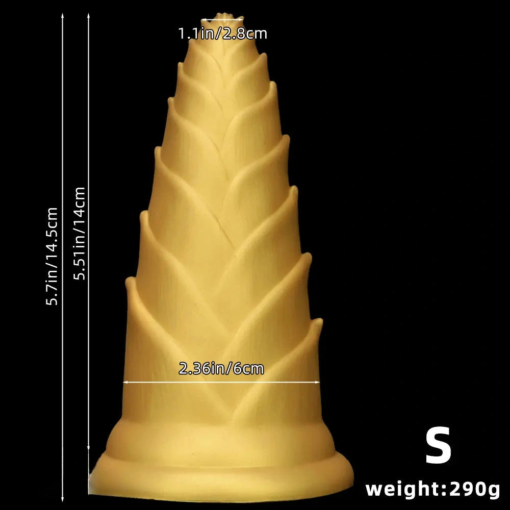 5.7in 7.08in 8.46in Bamboo Shoots Penis Anal Plug For Fisting Dildo Sex Toy