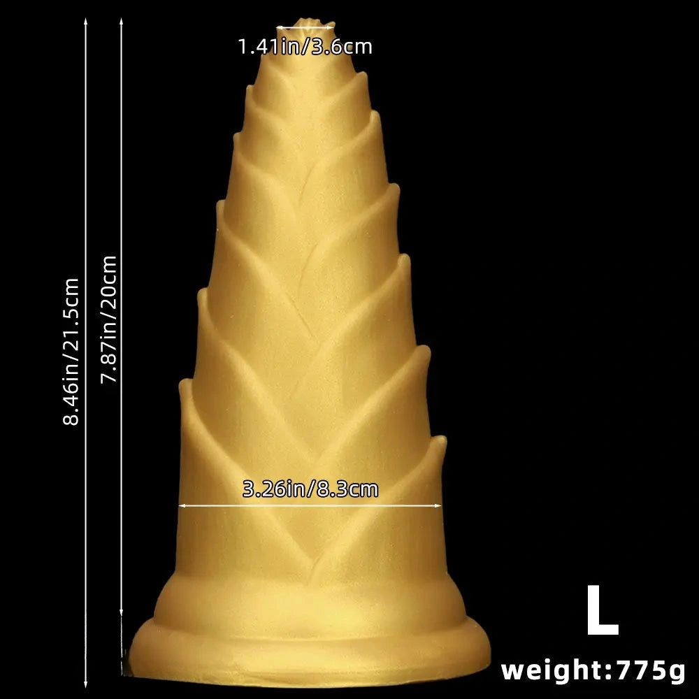 5.7in 7.08in 8.46in Bamboo Shoots Penis Anal Plug For Fisting Dildo Sex Toy