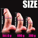 5.7in 7.68in 9.45in Three Sizes Thickened Liquid Silicone Real Uncut Dildo