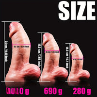 5.7in 7.68in 9.45in Three Sizes Thickened Liquid Silicone Real Uncut Dildo