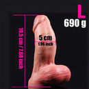 5.7in 7.68in 9.45in Three Sizes Thickened Liquid Silicone Real Uncut Dildo