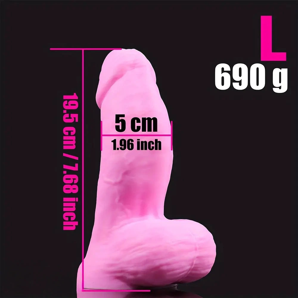 5.7in 7.68in 9.45in Three Sizes Thickened Liquid Silicone Real Uncut Dildo