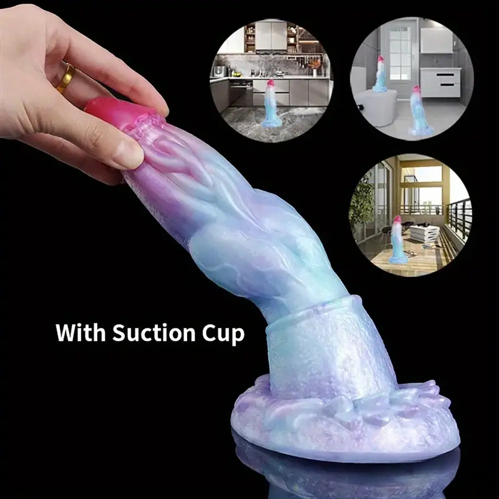 5.7in 7.79in 9.96in Dragon Soft Silicone Monster Dildo With Big Knot