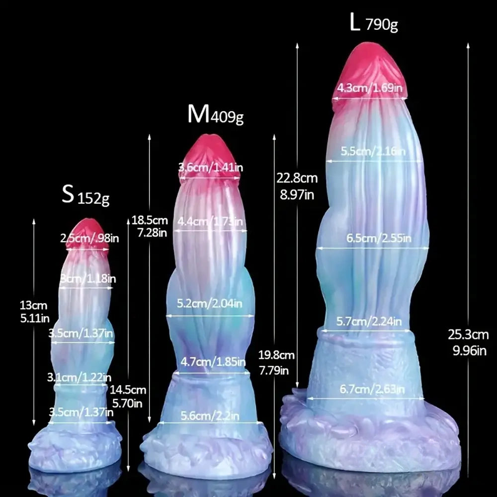 5.7in 7.79in 9.96in Dragon Soft Silicone Monster Dildo With Big Knot