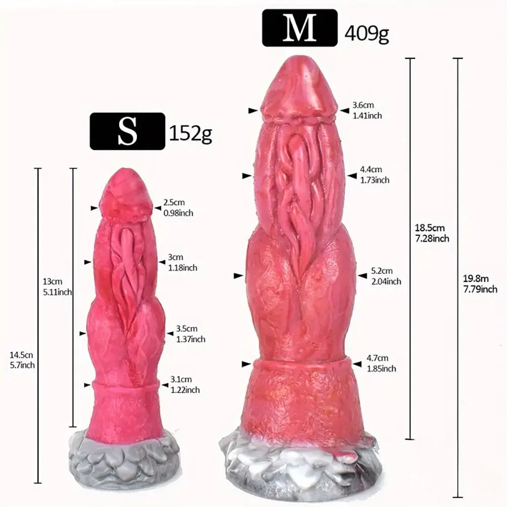 5.7in 7.79in Fantasy Monster Silicone Soft Cock Dildo For Prostate G Spot