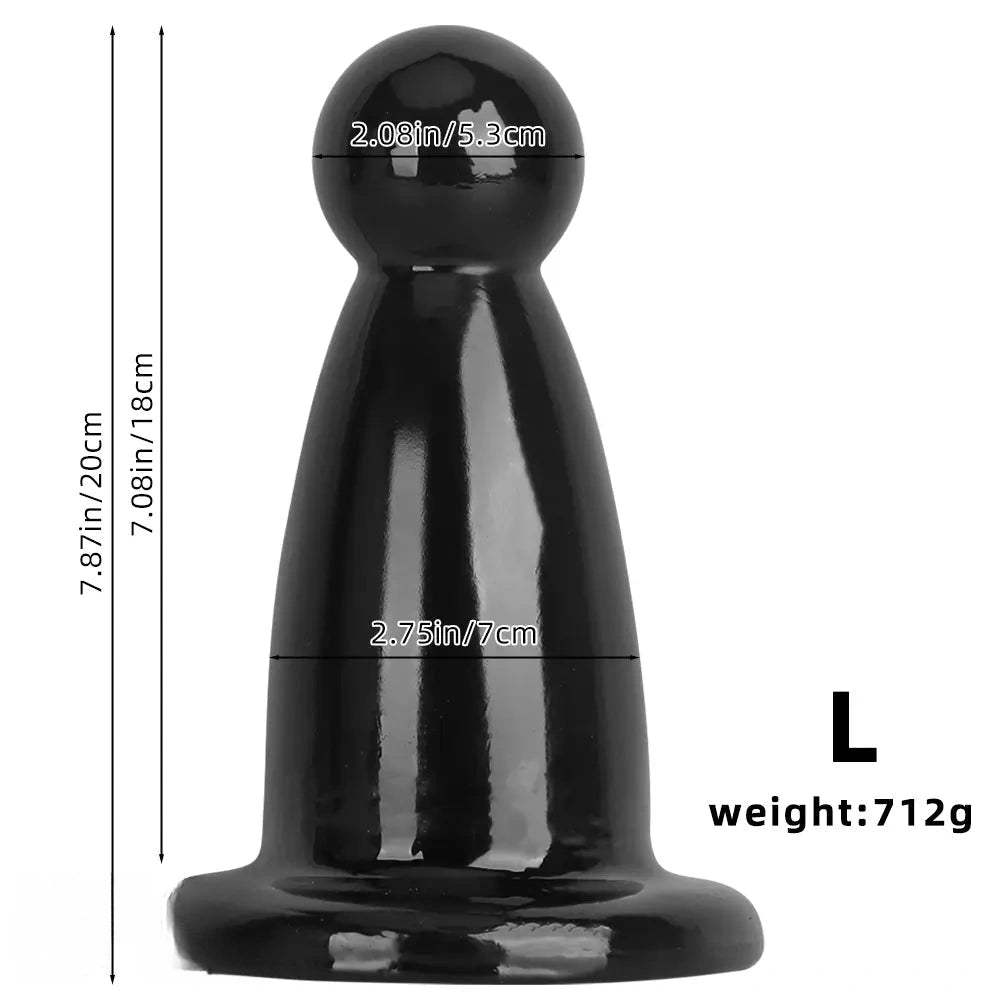 5.7in 7.87in Black PVC Thick Butt Plug Dildo For Women Sexual Adult Toy