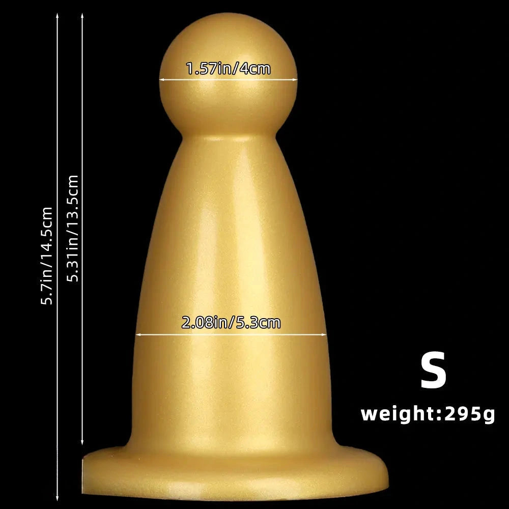 5.7in 7.87in Golden Silicone Soft Thick Butt Plug Dildo For Women Sexual