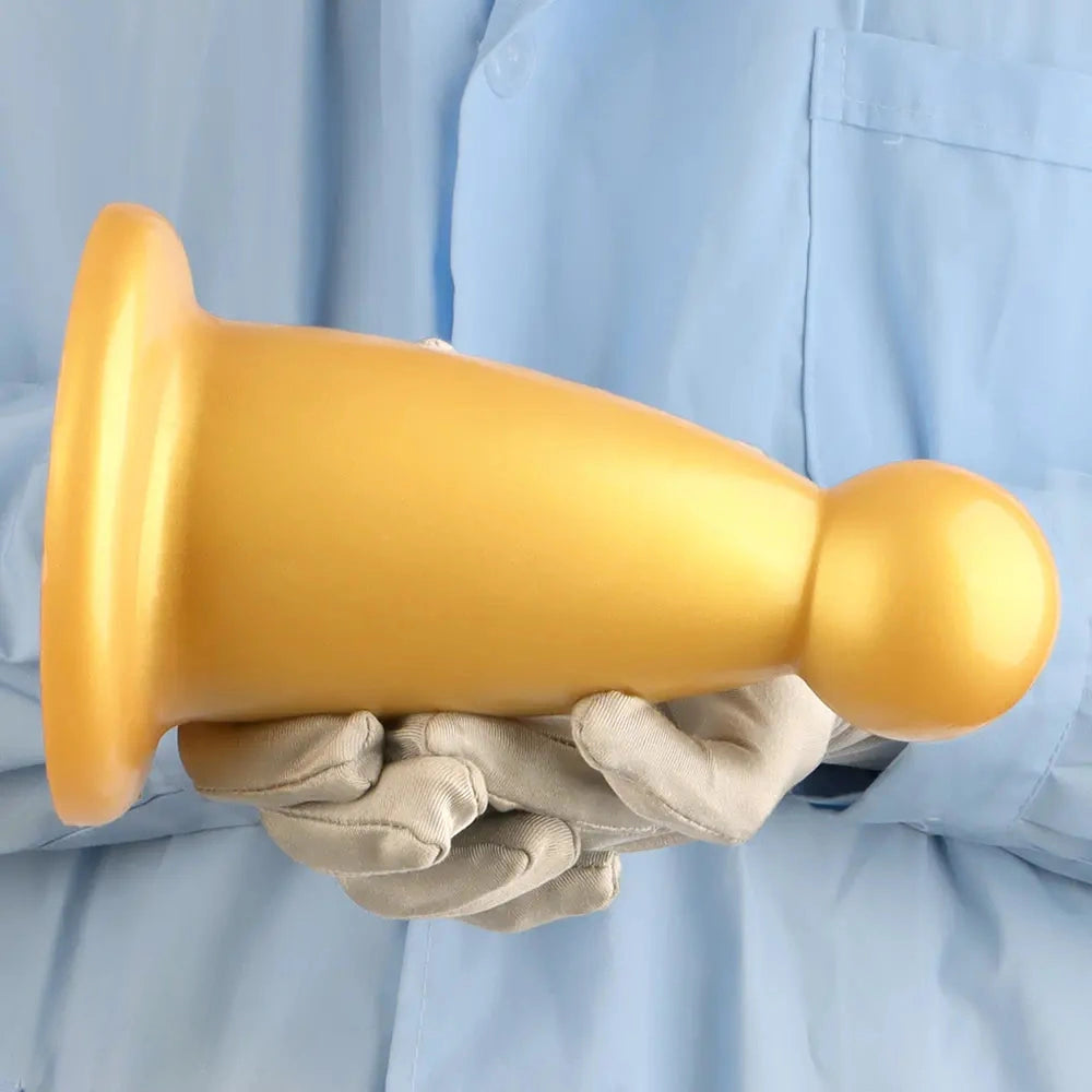 5.7in 7.87in Golden Silicone Soft Thick Butt Plug Dildo For Women Sexual