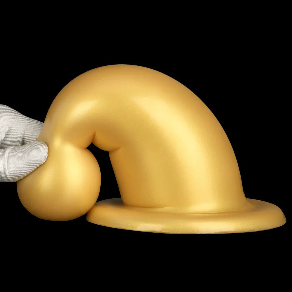 5.7in 7.87in Golden Silicone Soft Thick Butt Plug Dildo For Women Sexual