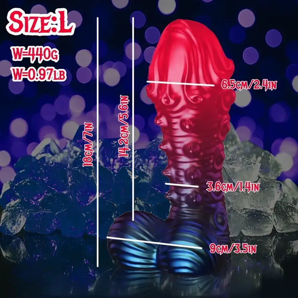 5.7in 7in Monster Fantasy Dildo Tentacle Spiked Cock Silicone Sex Toy
