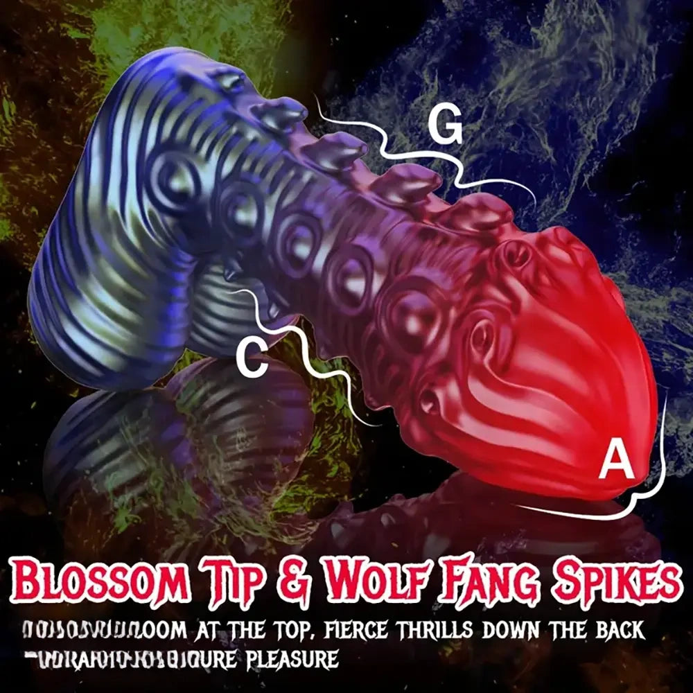 5.7in 7in Monster Fantasy Dildo Tentacle Spiked Cock Silicone Sex Toy