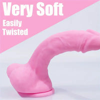 5.7in 8.07in 2pcs Realistic Curved Silicone Dildos For G Spot Sex Toy