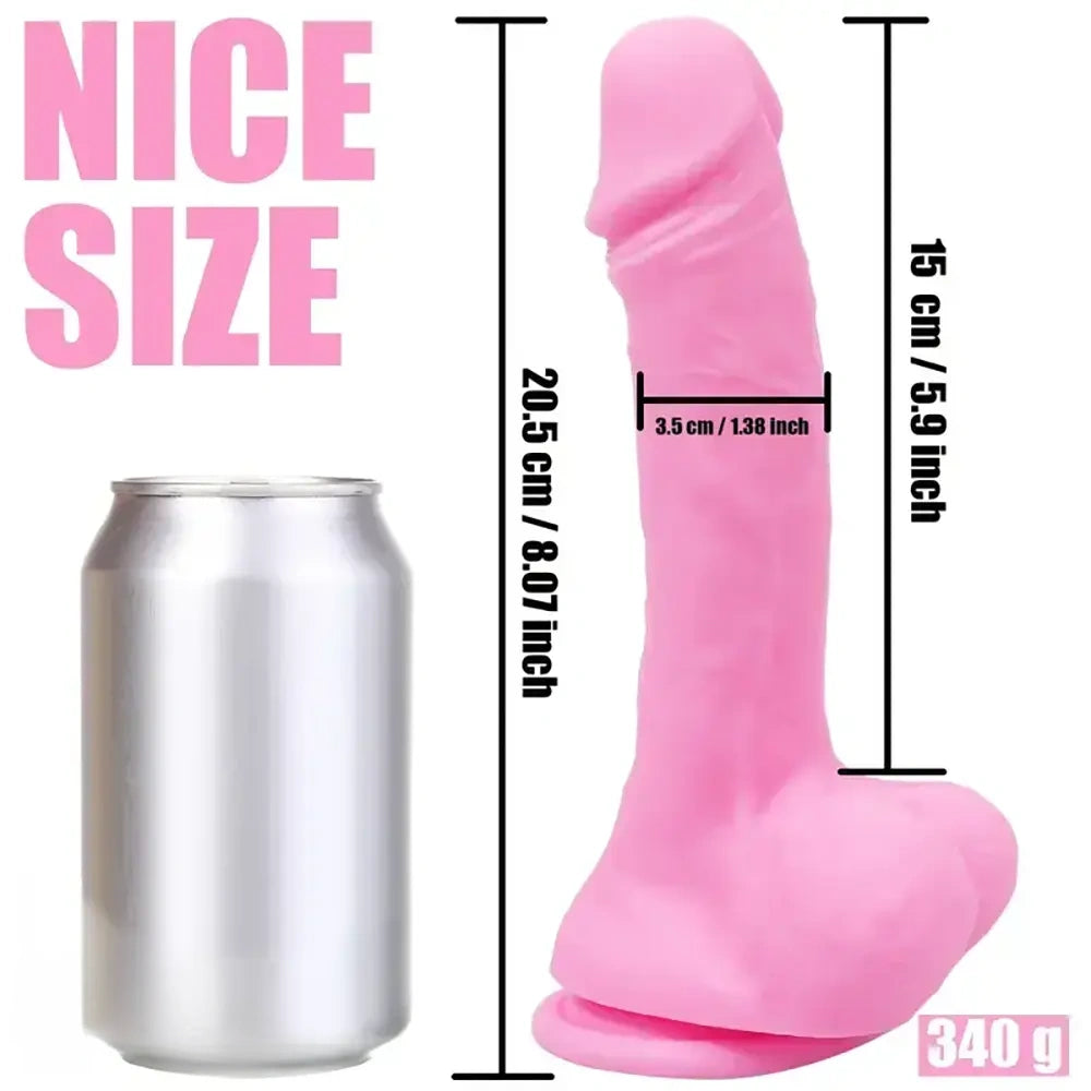 5.7in 8.07in 2pcs Realistic Curved Silicone Dildos For G Spot Sex Toy