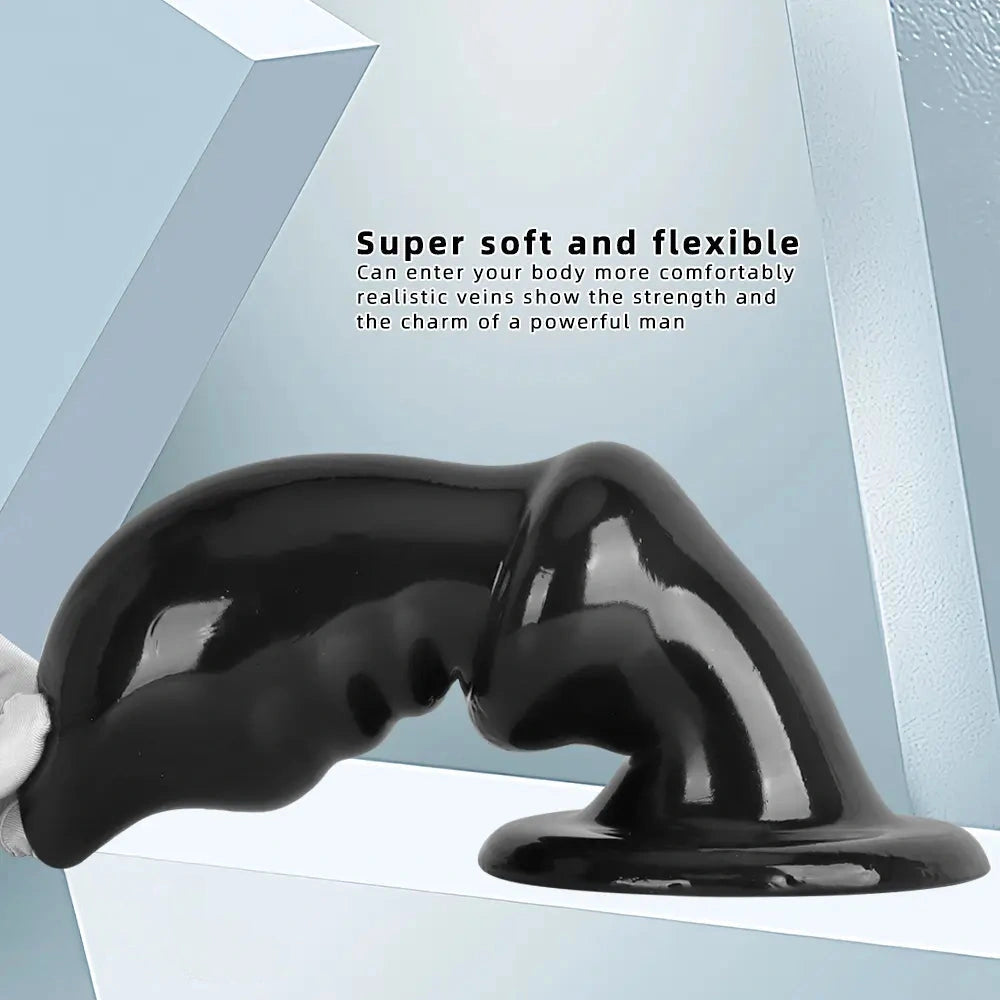 5.7in 8.26in 10.62in Black PVC Sword Large Anal Dilation Training Dildo