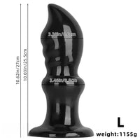 5.7in 8.26in 10.62in Black PVC Sword Large Anal Dilation Training Dildo