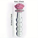 5.7in Glowing Glass Anal Dildo With Rose Base Dildo For Prostate Massage