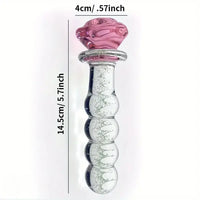 5.7in Glowing Glass Anal Dildo With Rose Base Dildo For Prostate Massage
