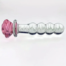 5.7in Glowing Glass Anal Dildo With Rose Base Dildo For Prostate Massage