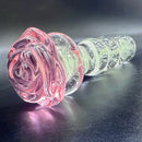 5.7in Glowing Glass Anal Dildo With Rose Base Dildo For Prostate Massage