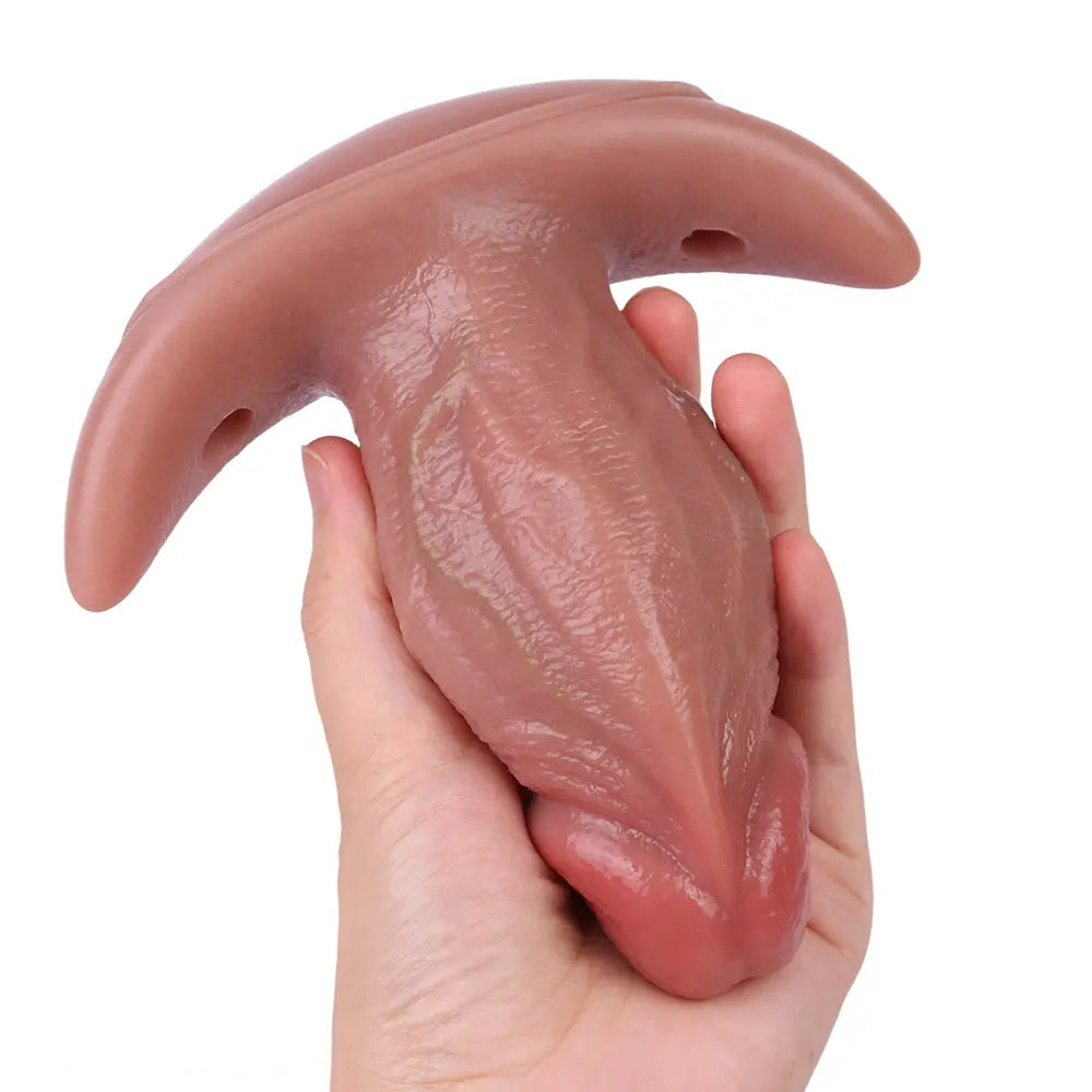 5.7in Male Using 10 Frequency Vibration Role Play Dildo Tail Butt Plug