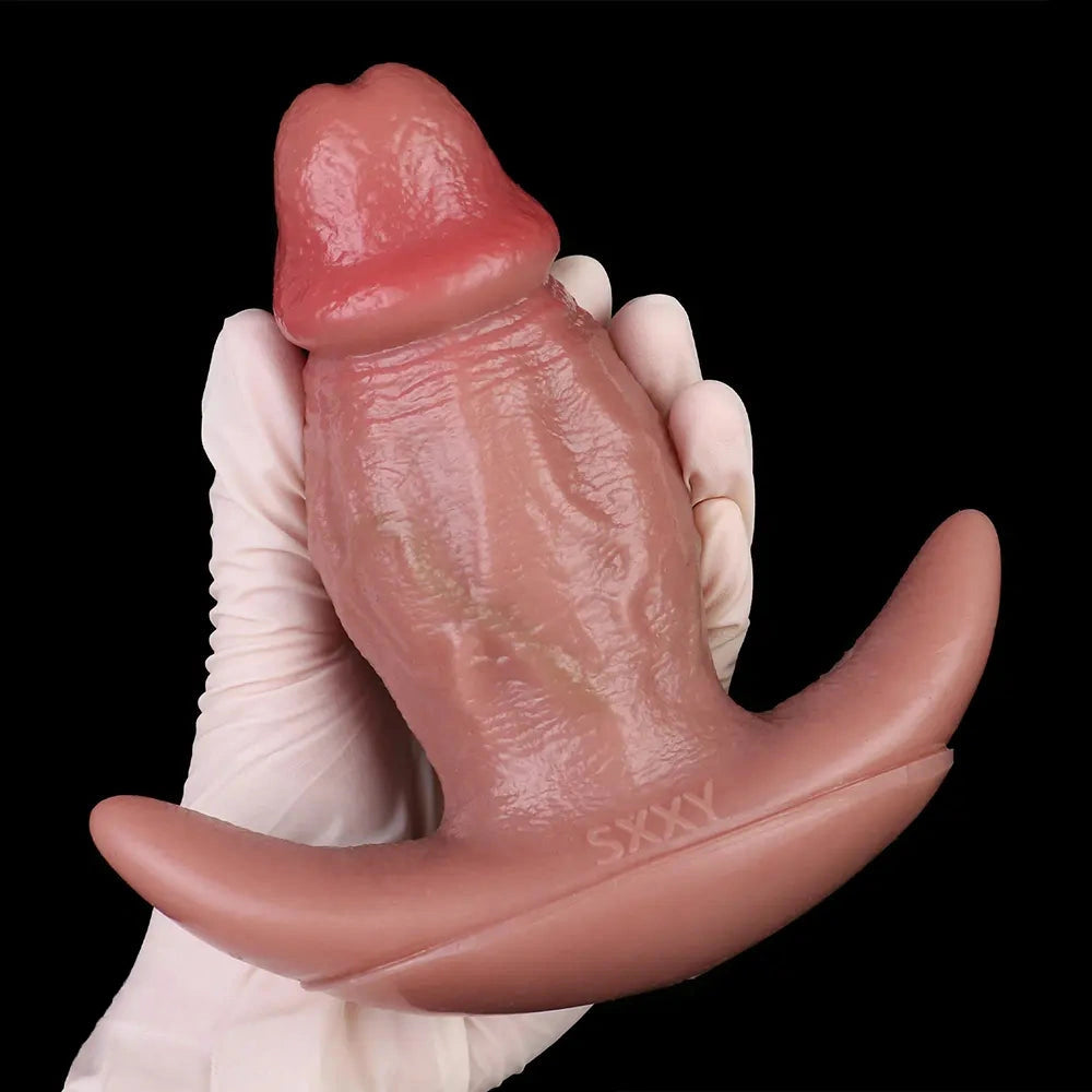 5.7in Male Using 10 Frequency Vibration Role Play Dildo Tail Butt Plug