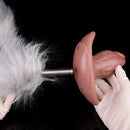 5.7in Male Using 10 Frequency Vibration Role Play Dildo Tail Butt Plug