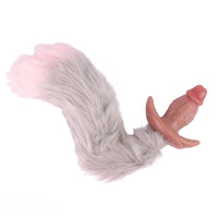 5.7in Male Using 10 Frequency Vibration Role Play Dildo Tail Butt Plug