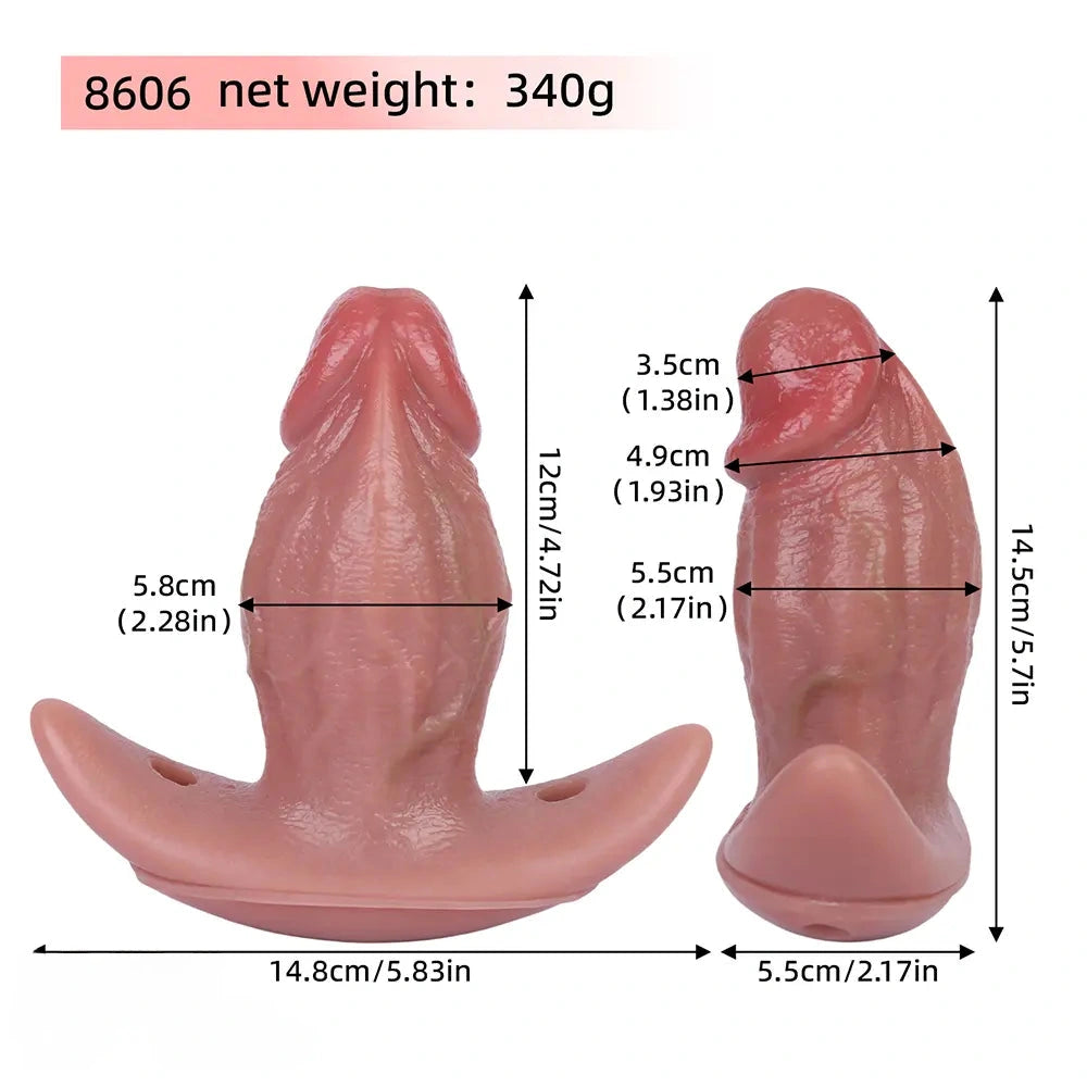 5.7in Male Using 10 Frequency Vibration Role Play Dildo Tail Butt Plug