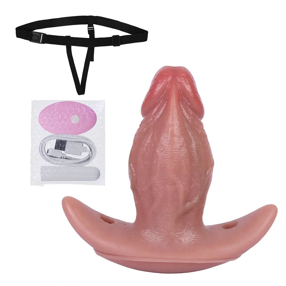5.7in Male Using 10 Frequency Vibration Role Play Dildo Tail Butt Plug