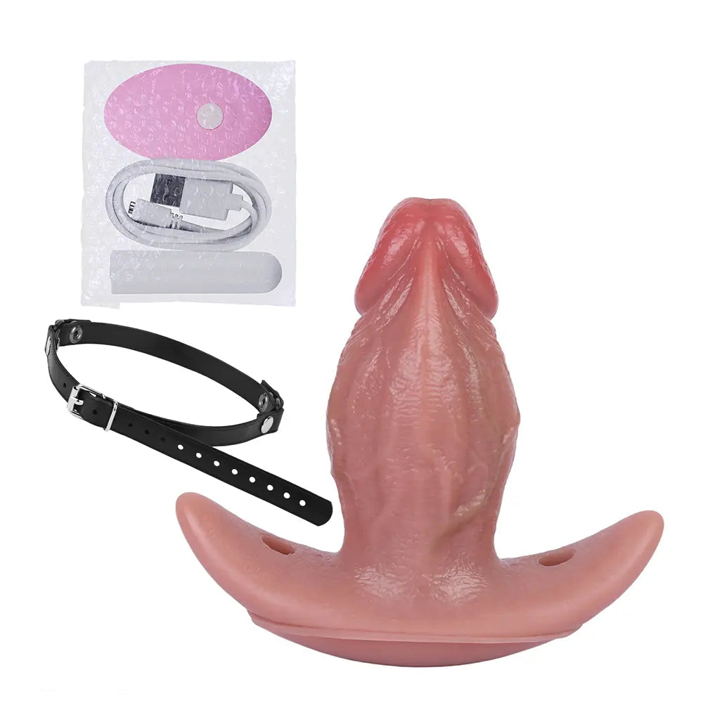 5.7in Male Using 10 Frequency Vibration Role Play Dildo Tail Butt Plug