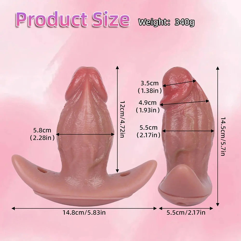 5.7in Male Using 10 Frequency Vibration Role Play Dildo Tail Butt Plug