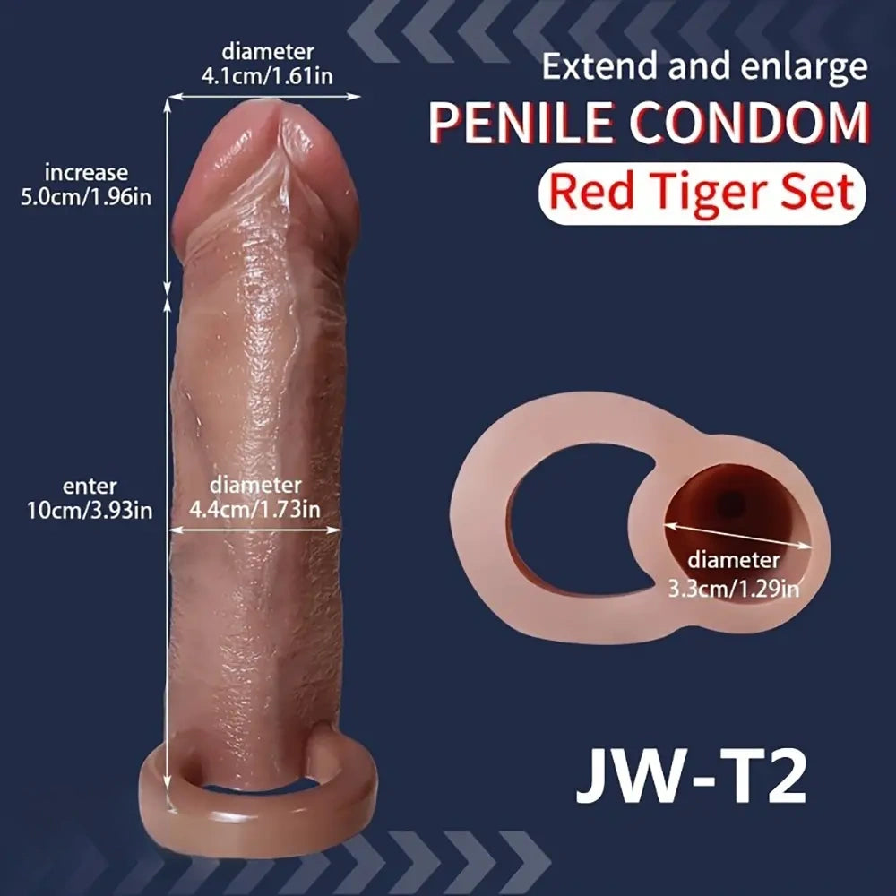 5.7in Pleasure Dildo Sleeve For Penis Thickening Physical Extension Delay