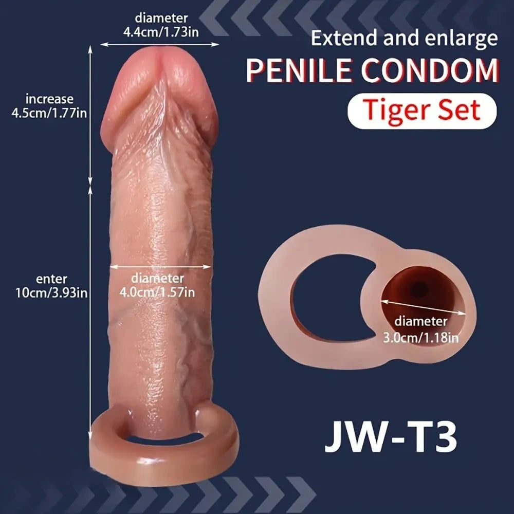 5.7in Pleasure Dildo Sleeve For Penis Thickening Physical Extension Delay