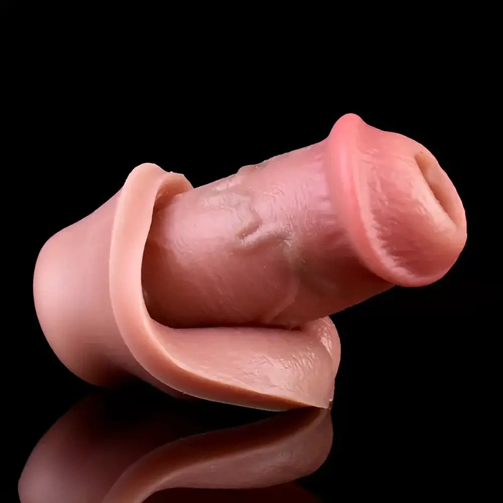 5.7in Realistic Liquid Silicone Cock Sleeve Hollow Soft Women Dildo
