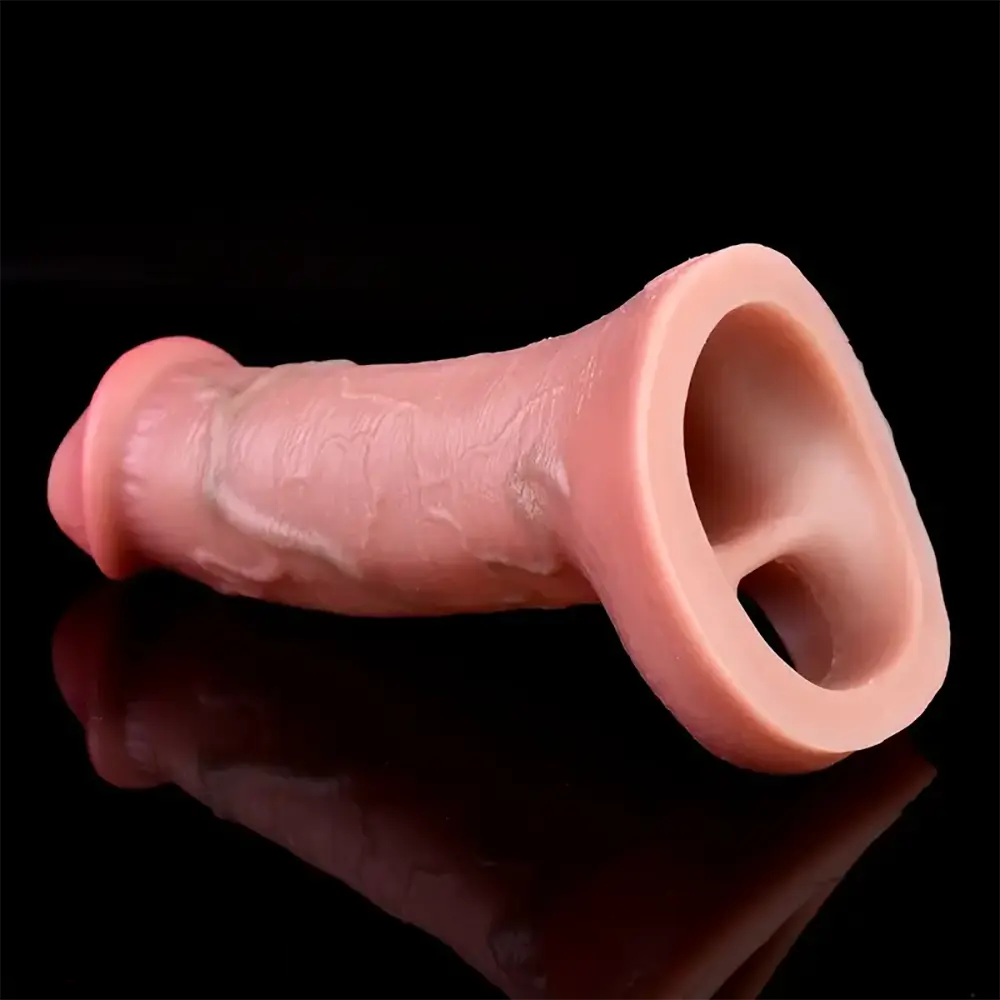5.7in Realistic Liquid Silicone Cock Sleeve Hollow Soft Women Dildo