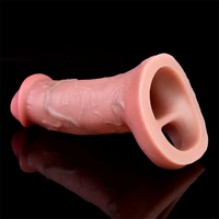 5.7in Realistic Liquid Silicone Cock Sleeve Hollow Soft Women Dildo
