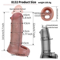 5.7in Realistic Liquid Silicone Cock Sleeve Hollow Soft Women Dildo