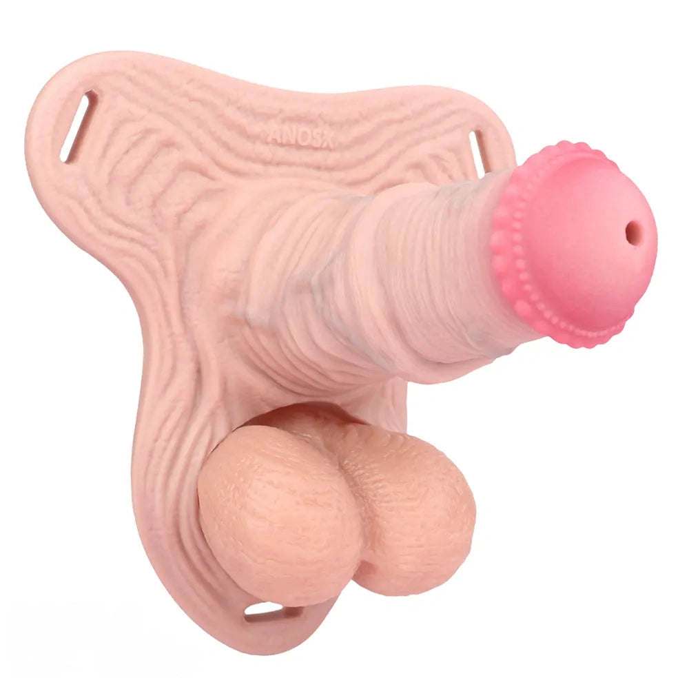 5.7in Silicone Horse Penis Cock Cage Strap on Chastity Dildo With Lock