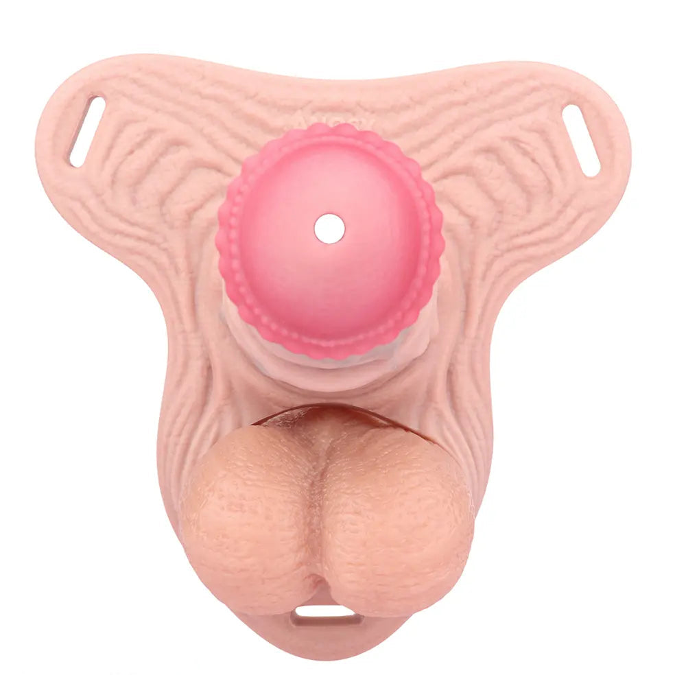 5.7in Silicone Horse Penis Cock Cage Strap on Chastity Dildo With Lock