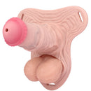 5.7in Silicone Horse Penis Cock Cage Strap on Chastity Dildo With Lock